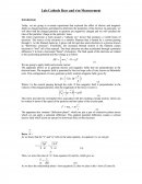 Cathode Rays and E/m Measurement Lab