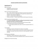 Accg 100: Accouting in Socitey Lecture Notes