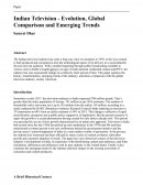 Indian Television - Evolution, Global Comparison and Emerging Trends