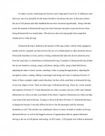 distracted driving essay