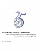 Digging into Content Marketing - a Study to Identify the History, Scope and Differential Content Marketing Elements as a Marketing Strategy