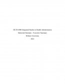 Hlth 6000 Integrated Studies in Health Administration - Memorial Hermann Case Study