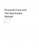 Financial Crisis and Current Real Estate Market