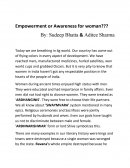 Empowerment or Awareness for Woman?